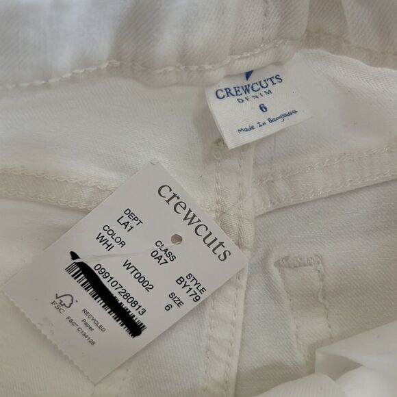 J. Crew Crewcuts Girls' slim wide-leg jean in white Size 6 Kids - Picture 5 of 6